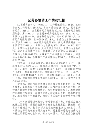 2024年区劳务输转工作情况汇报