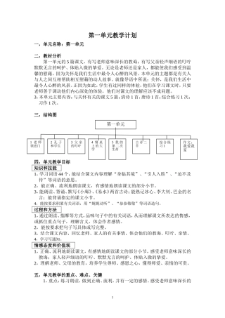 四年级语文第一单元(同名8435)