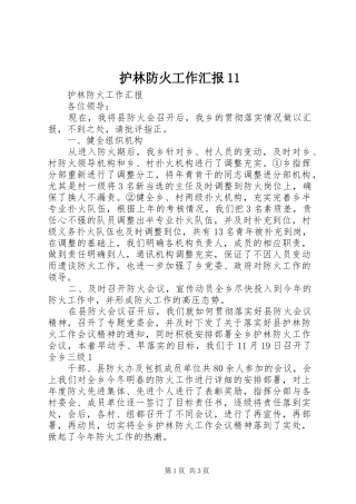 2024年护林防火工作汇报
