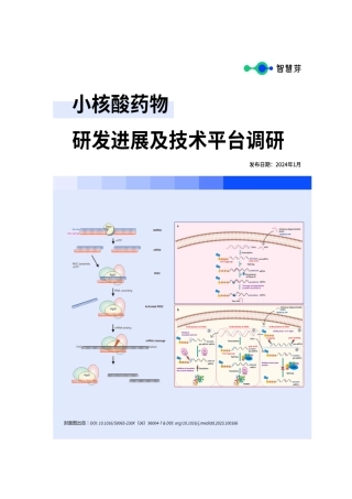 【智慧芽】2024小核酸药物研发进展及技术平台调研报告
