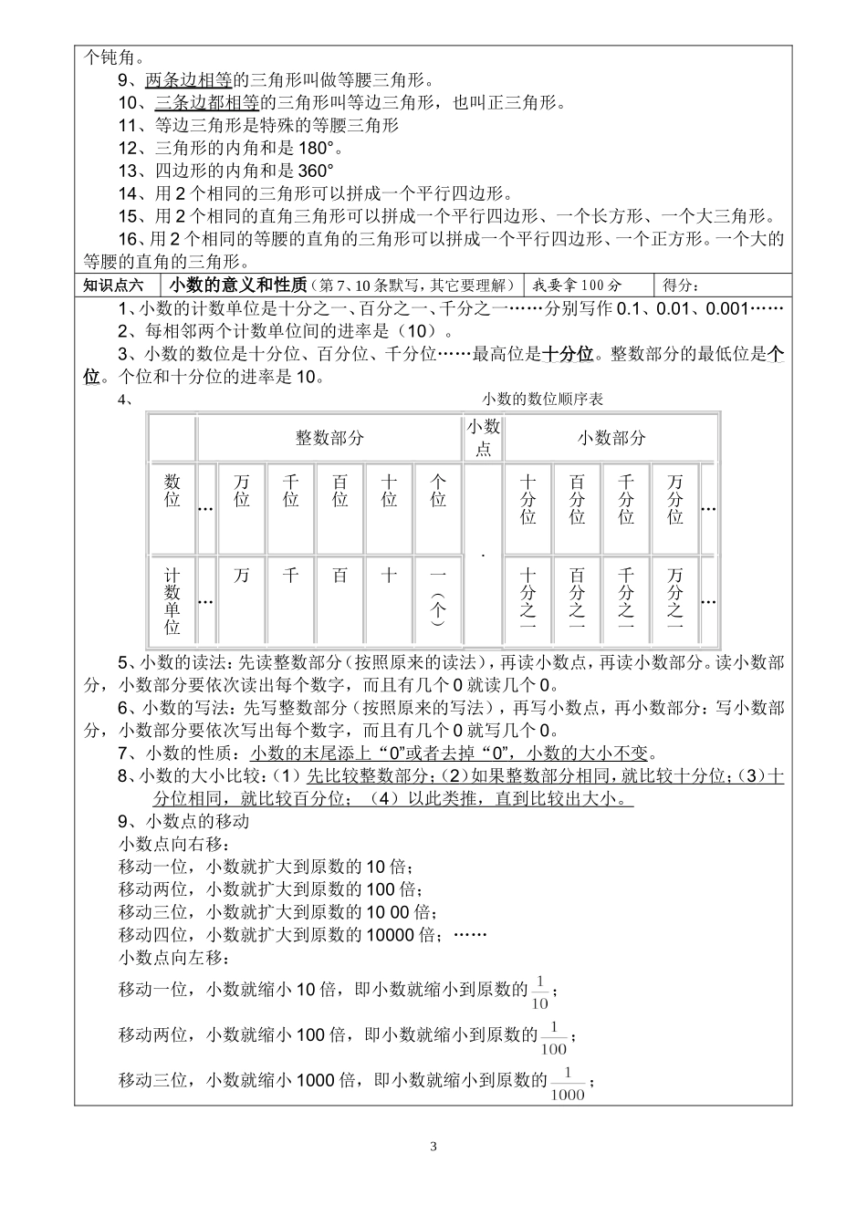 四年级下册数学背诵或默写知识点_第3页
