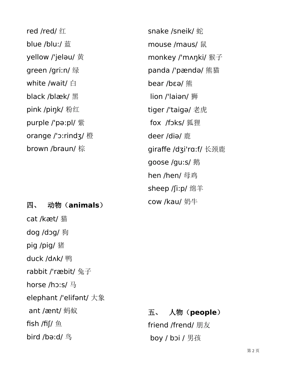 四年级小学英语单词_第2页