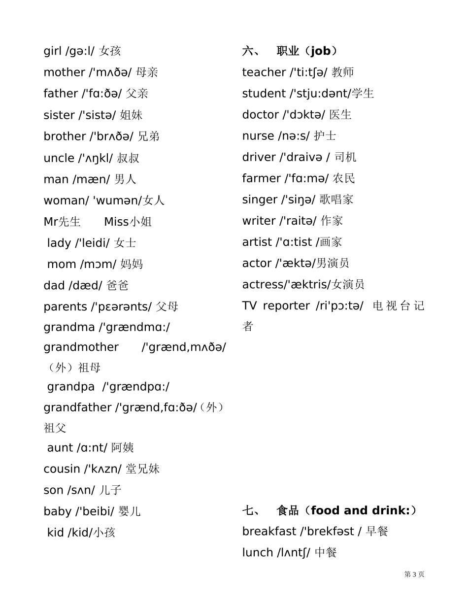 四年级小学英语单词_第3页