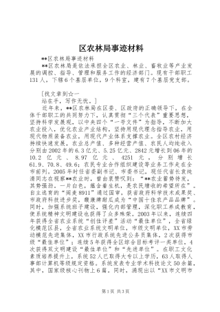 2024年区农林局事迹材料
