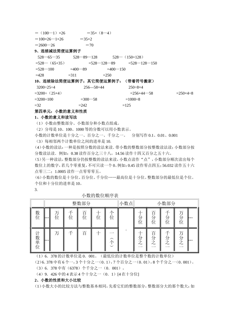 四年级下册数学知识点总结_第3页