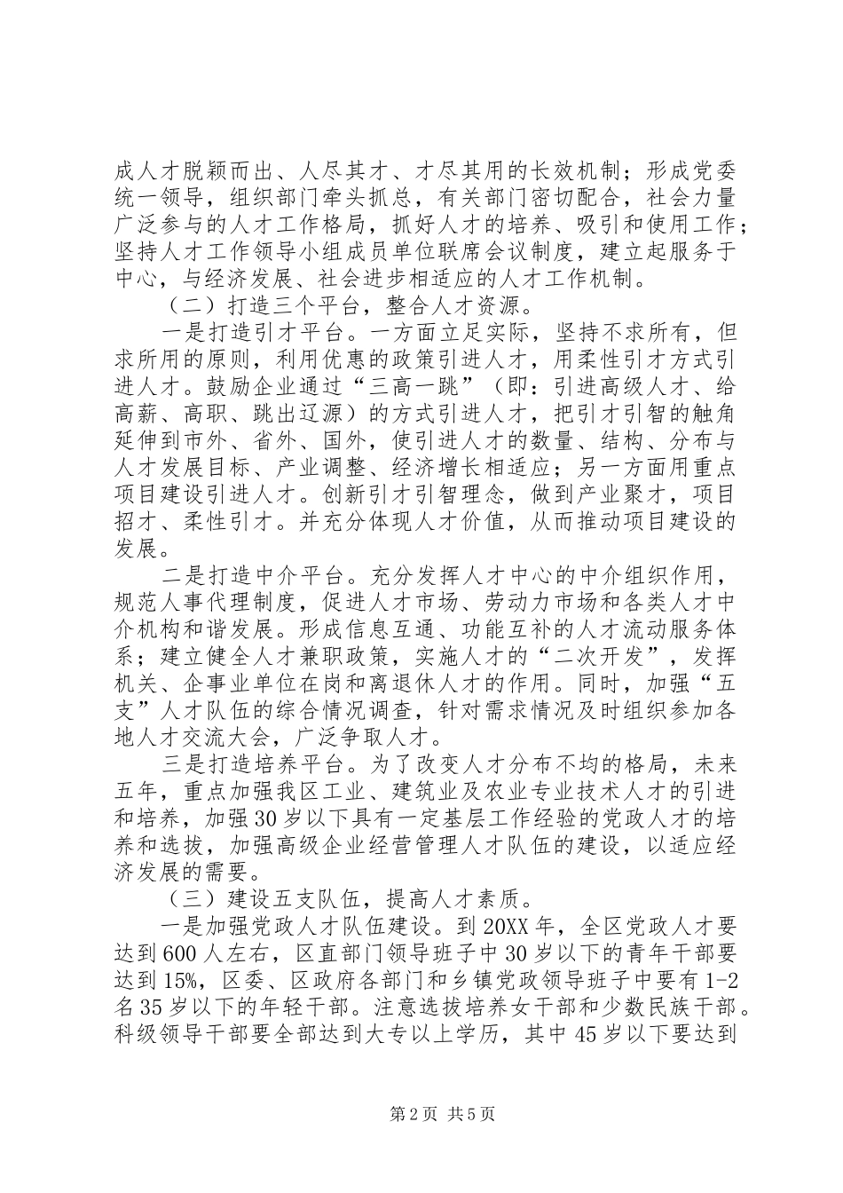 2024年区人才工作调研汇报提纲_第2页
