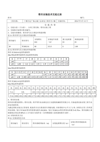 塔吊安装技术交底