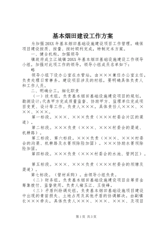 2024年基本烟田建设工作方案