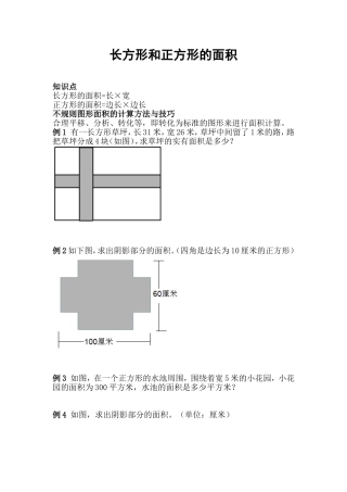 四年级长方形和正方形的面积(奥数)
