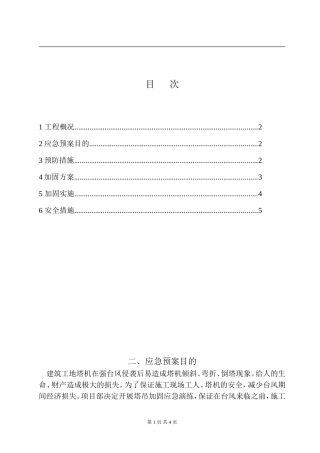 塔吊防台风预防措施及实施方案