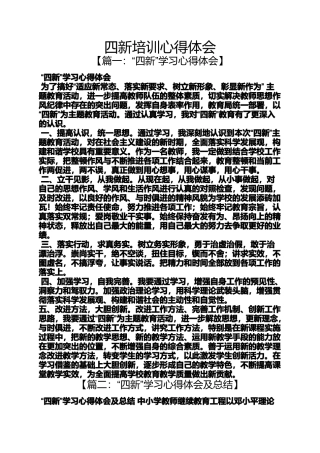 四新培训心得体会