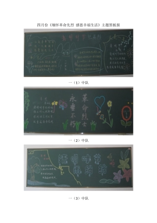 四月份各班黑板报照片