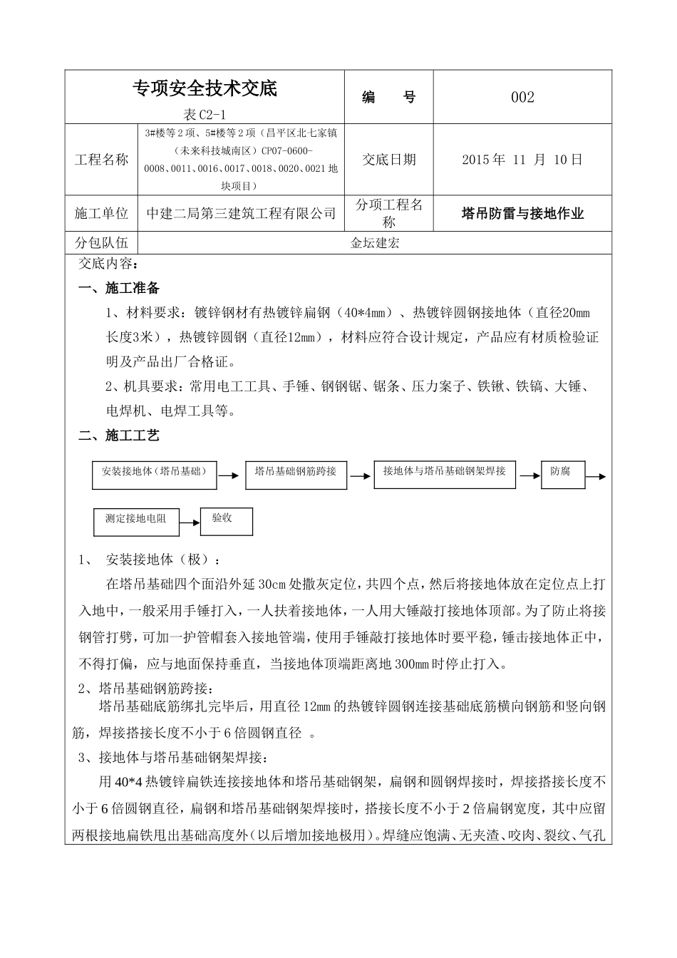 塔吊接地专项交底_第1页