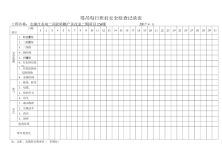 塔吊每日班前安全检查记录表