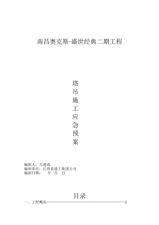 塔吊施工应急预案