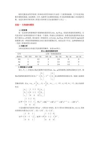 四种线性代数模型