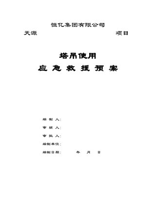 塔吊使用应急预案