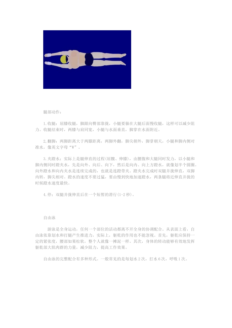 四种游泳姿势的动作图解-让你轻松学会游泳_第2页