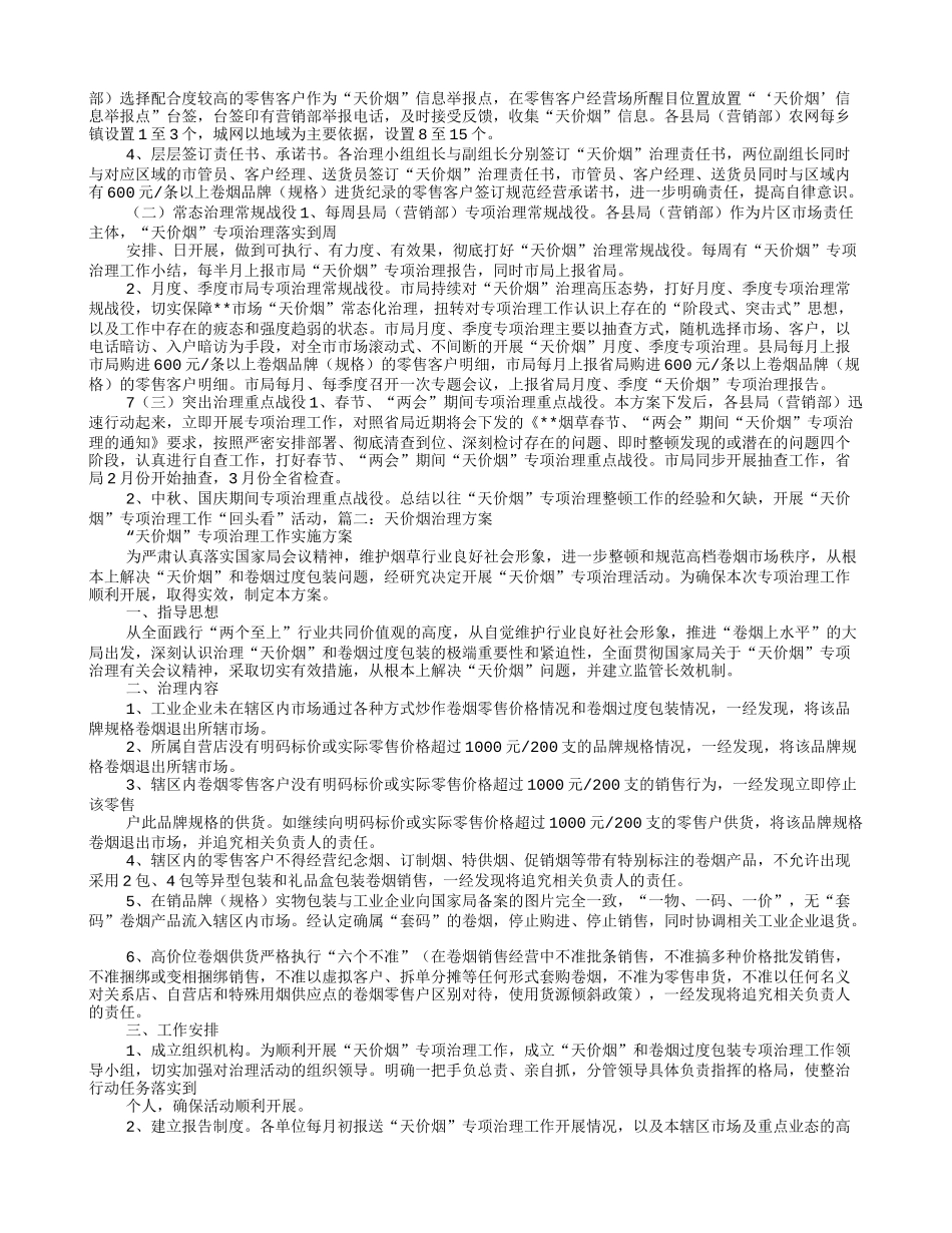 天价烟专项治理工作实施方案_第2页