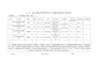 塔吊司机证书清单