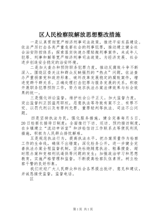 2024年区人民检察院解放思想整改措施