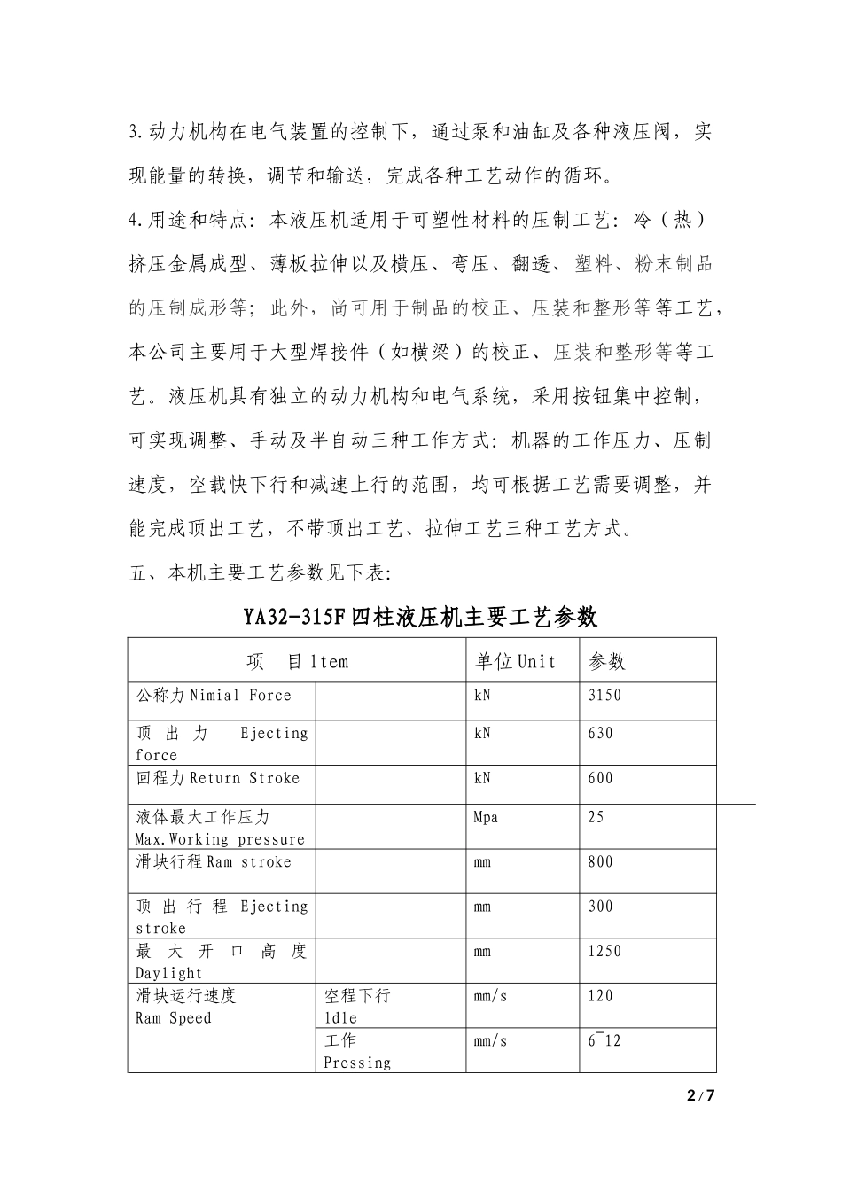 四柱液压机操作规程_第2页