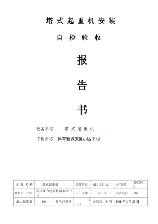 塔吊自检报告书
