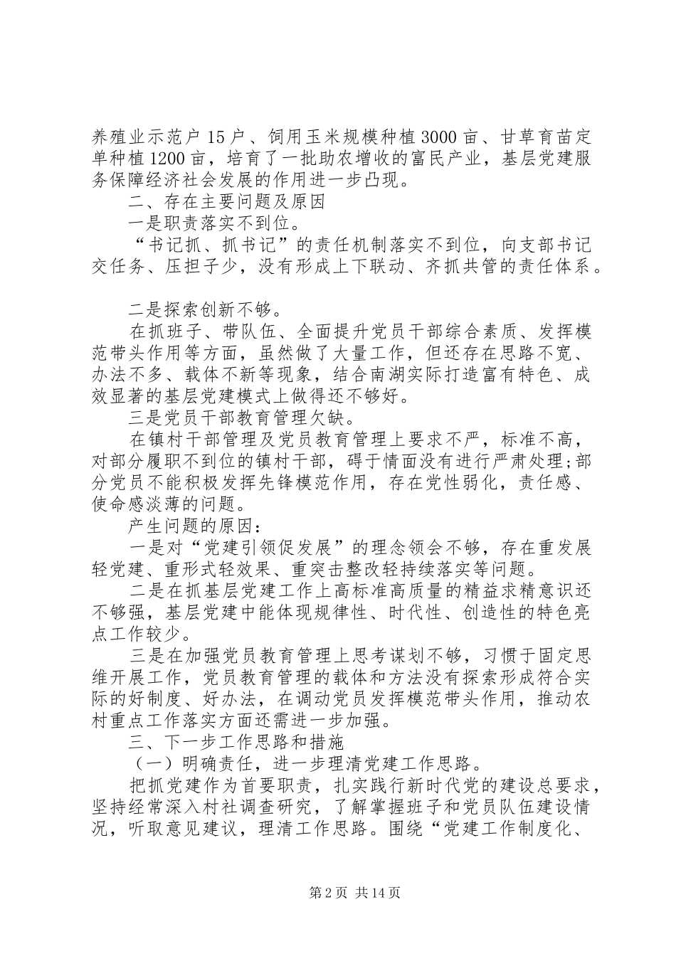 2024年基层党委书记年终述职报告_第2页