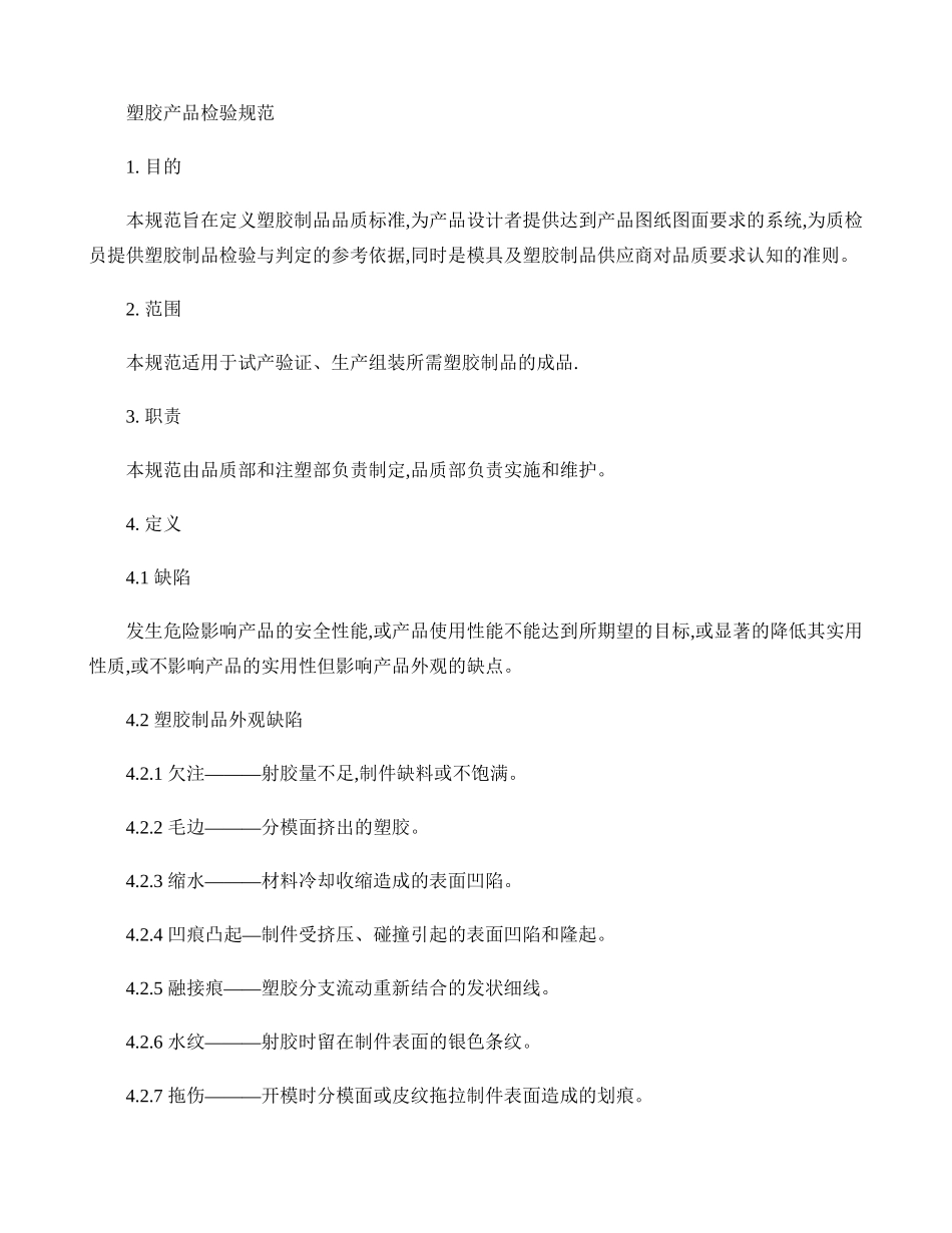 塑胶产品检验规范._第1页