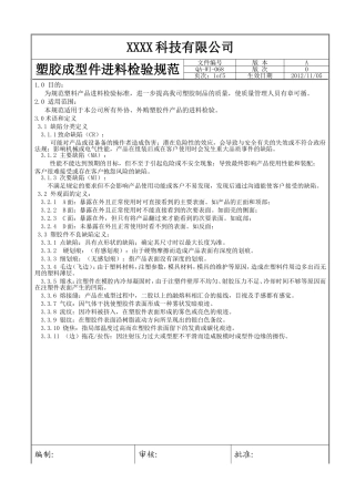 塑胶成型件进料检验规范