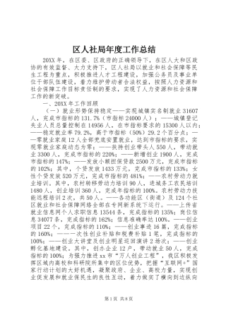 2024年区人社局年度工作总结