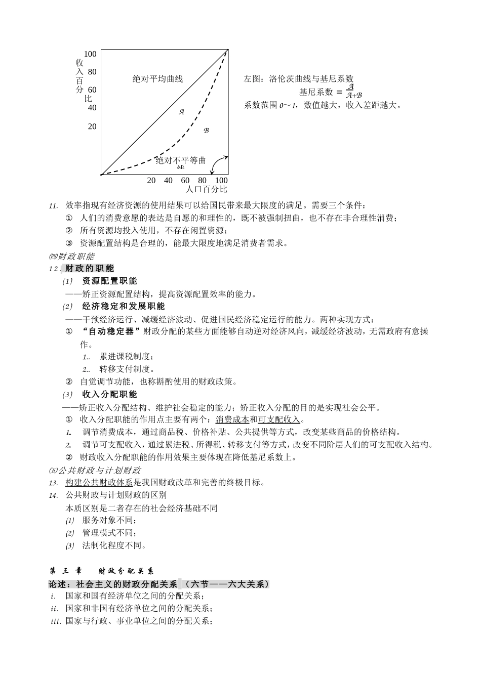 天津财经大学-财政学-期末复习资料_第3页