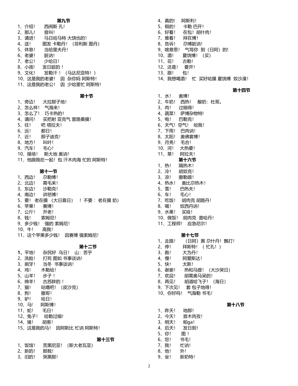 塔吉克语词汇及会话第一辑_第2页