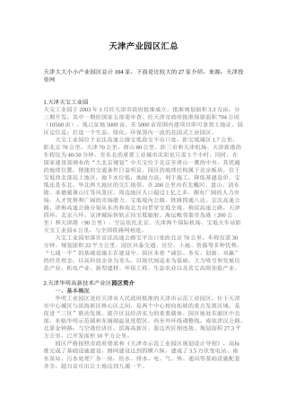 天津产业园区介绍