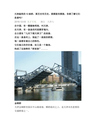 天津超美的12座桥