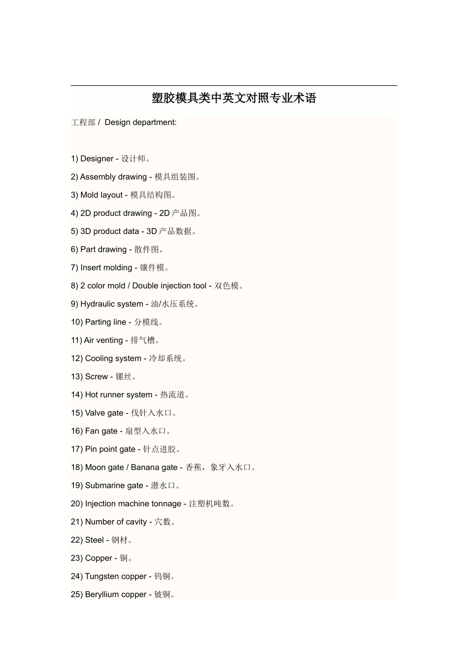 塑胶模具类中英文对照专业术语_第1页