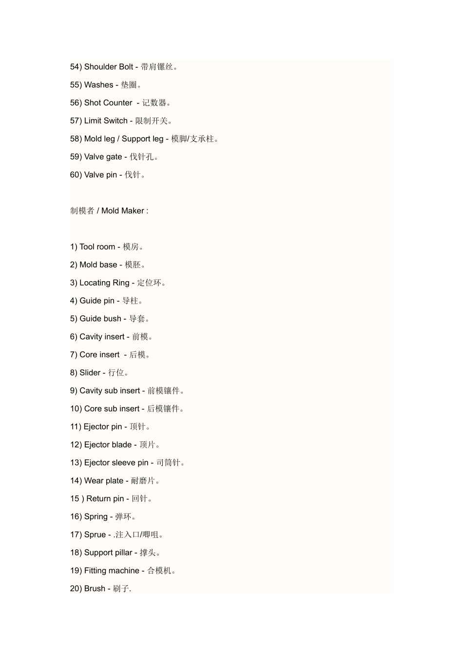 塑胶模具类中英文对照专业术语_第3页