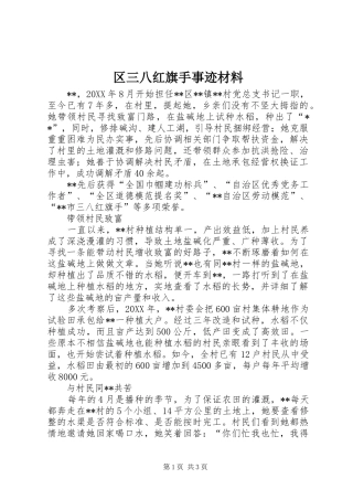2024年区三八红旗手事迹材料
