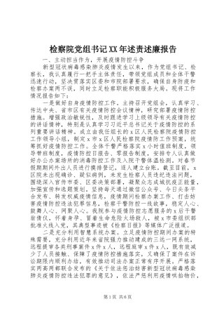 2024年检察院党组书记述责述廉报告