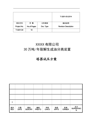 塔器试压方案