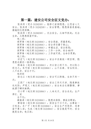 2024年建安公司安全征文党办