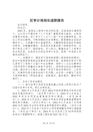 2024年区审计局局长述职报告