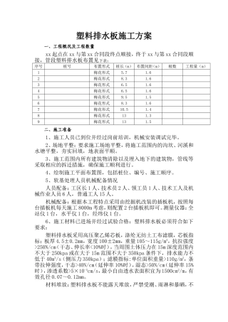 塑料排水板施工方案