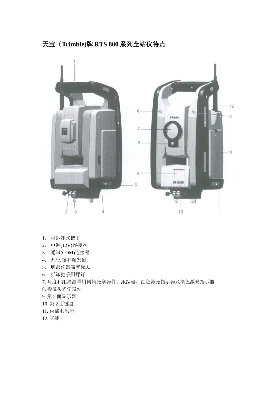 天宝RTS系列全站仪说明书_第3页