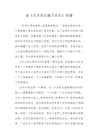 天才在左疯子在右读后感