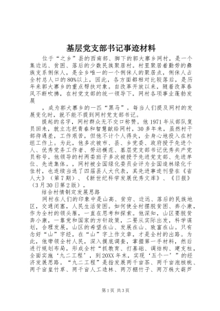 2024年基层党支部书记事迹材料