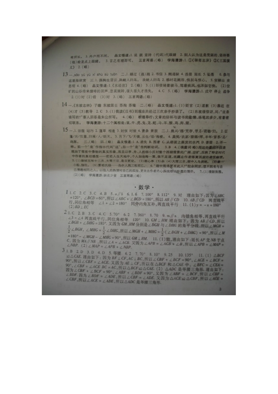 天津科学教育出版社寒假乐园八年级_第3页
