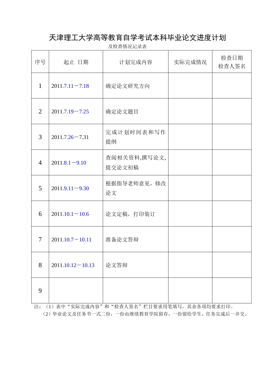 天津理工大学高等教育自学考试本科毕业论文任务书_第3页