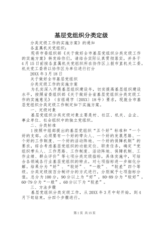 2024年基层党组织分类定级