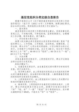 2024年基层党组织分类定级自查报告